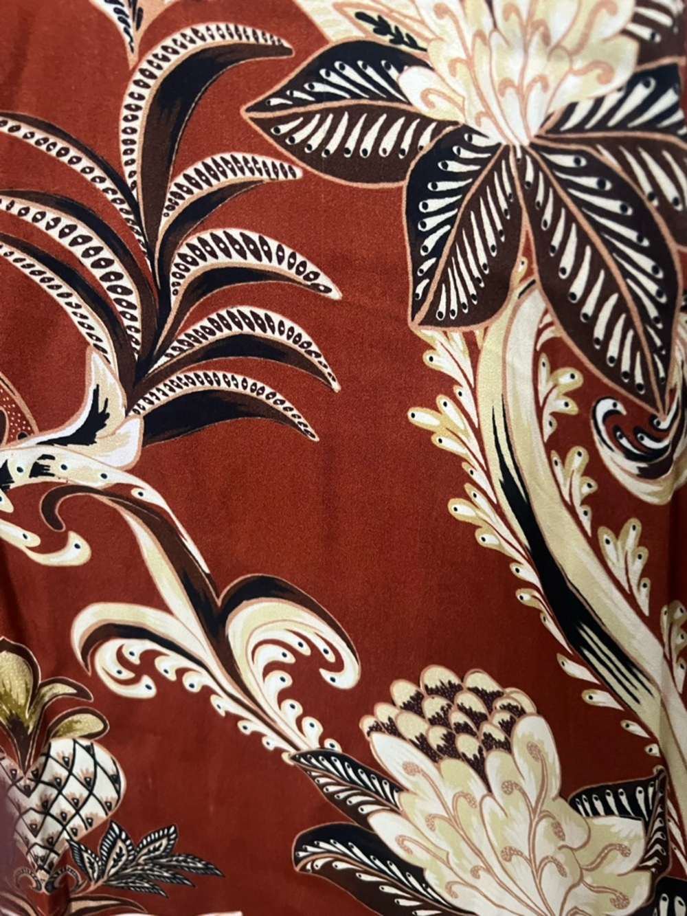 FARM Rio Rust Red Paisley Maxi Dress with Cream & Black Accents - Picture 2 of 9